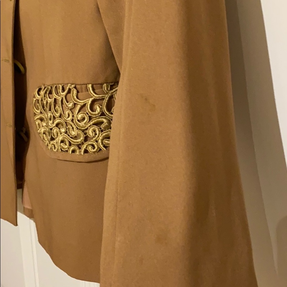 Embroidered Tan Coat - image 6